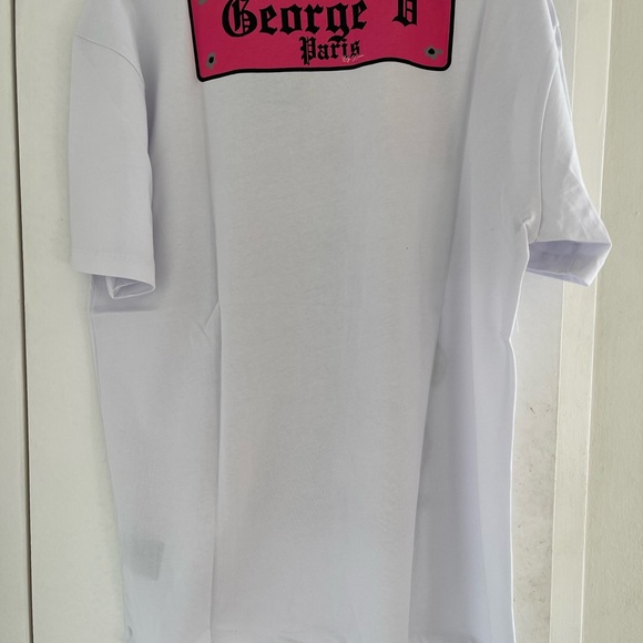 Avenue George V Paris T-Shirt Men's White Shirt Teddy Bear Rhinestone  XL 2XL - Picture 11 of 13